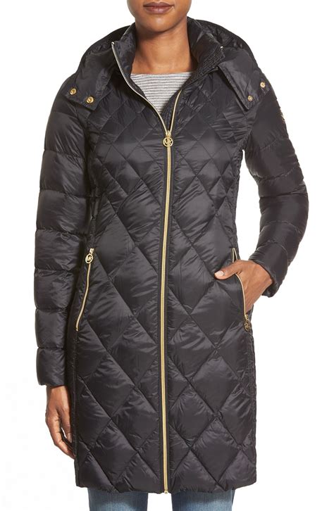 michael kors long packable down coat|Michael Kors lightweight down coat.